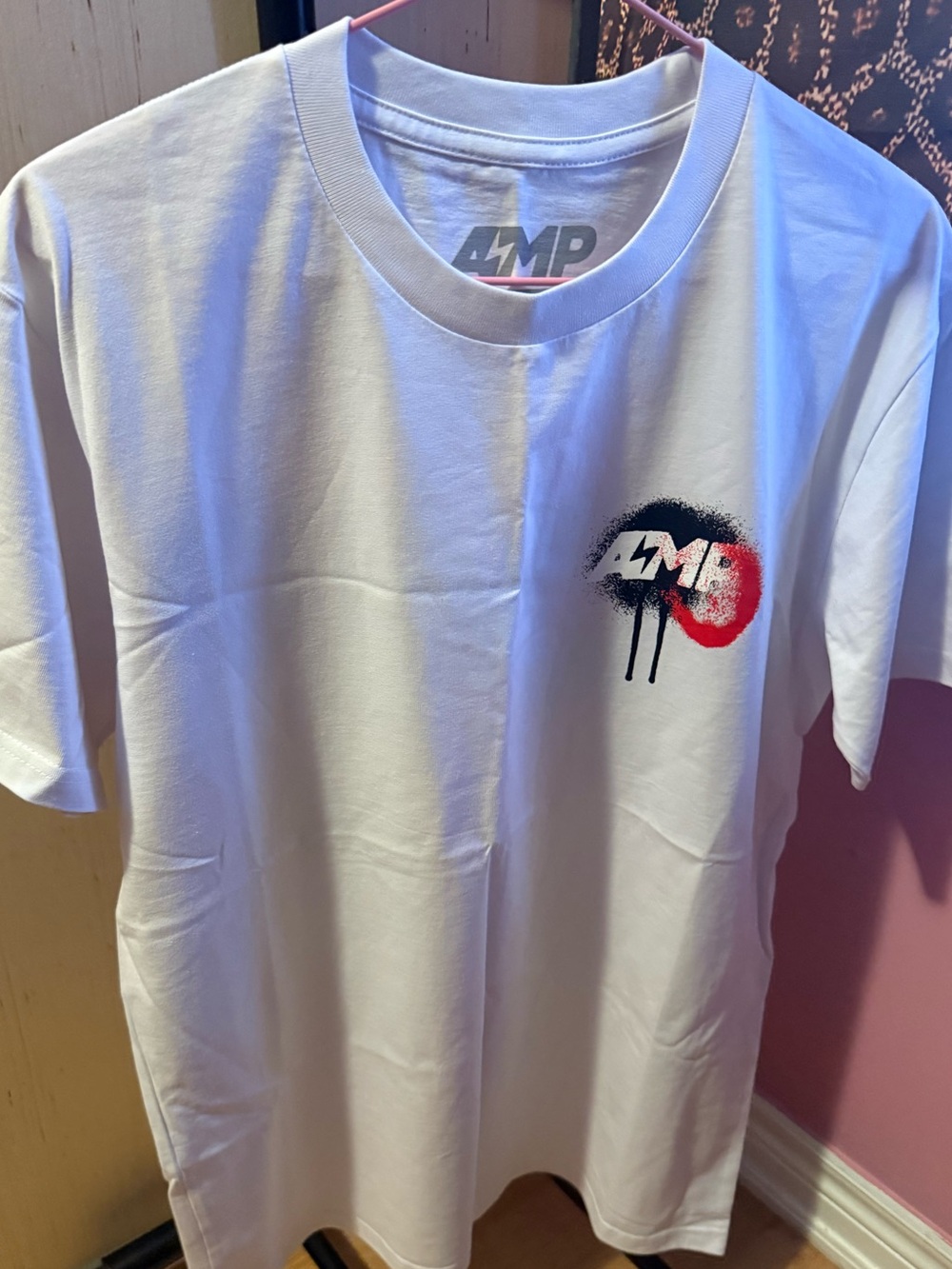 NWT AMP; Any Means Possible White Graphic T-Shirt - Size Medium - Made in USA